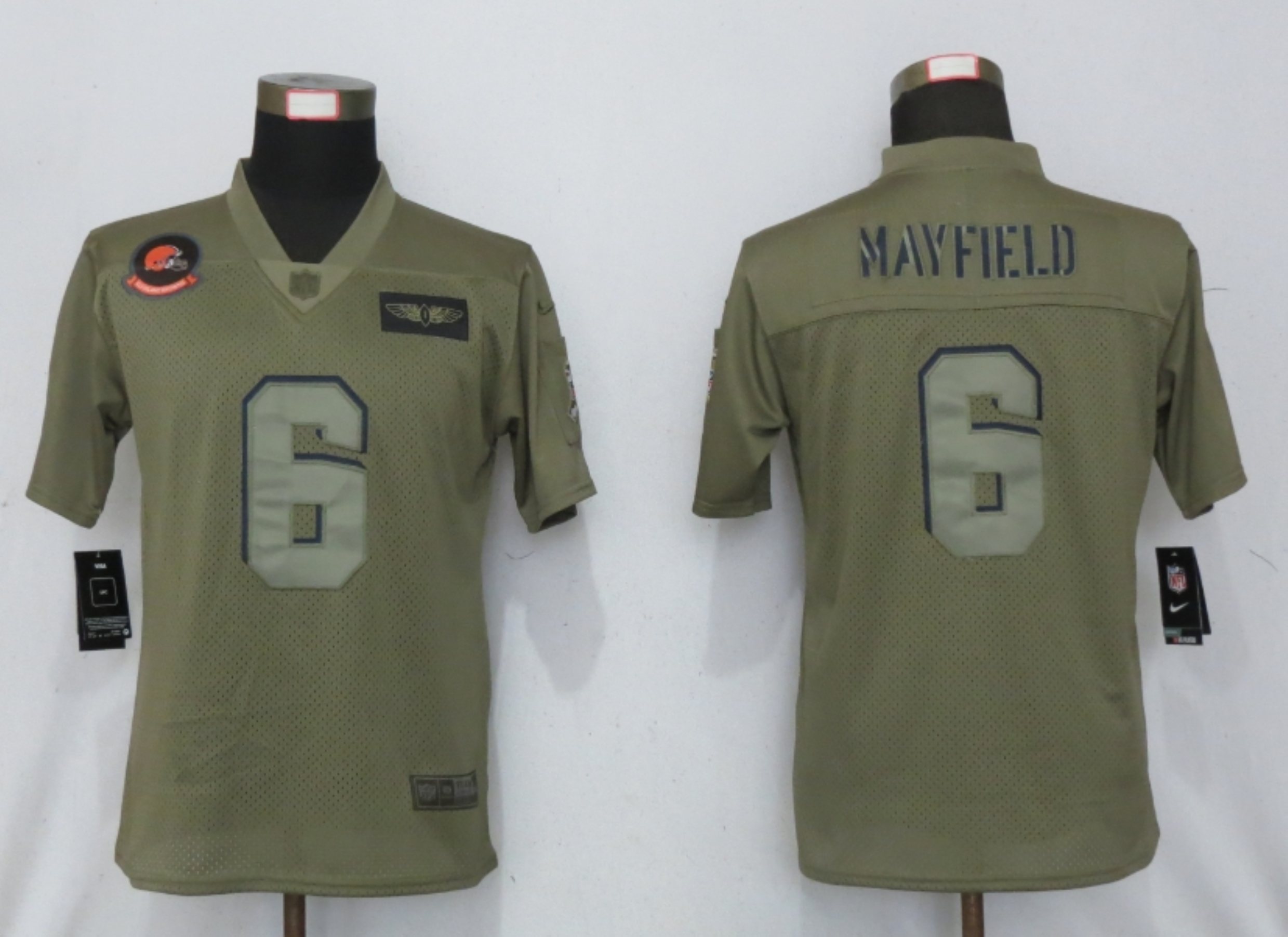 Women New Nike Cleveland Browns #6 Mayfield Nike Camo 2019 Salute to Service limited jersey->women nfl jersey->Women Jersey